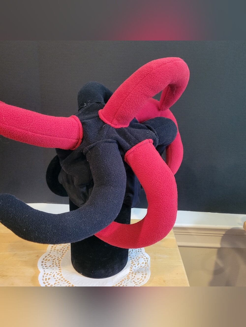 Black & Red Jester Hat 7 Tentacles One Size Fits Most Adult